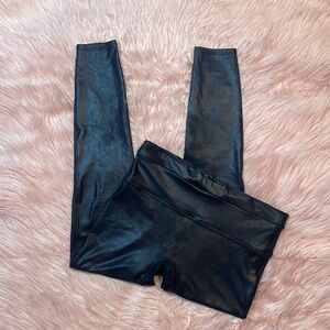 Spanx Black Faux‎ Leather Leggings Size 1X